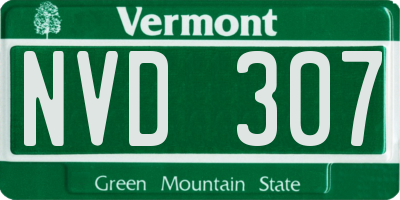 VT license plate NVD307