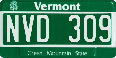 VT license plate NVD309