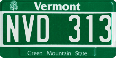 VT license plate NVD313