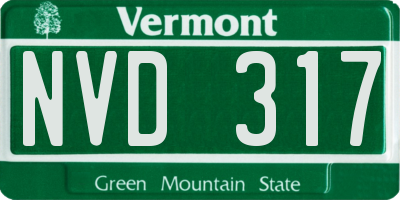 VT license plate NVD317