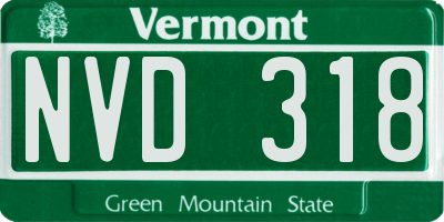 VT license plate NVD318