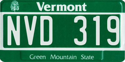 VT license plate NVD319