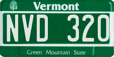 VT license plate NVD320