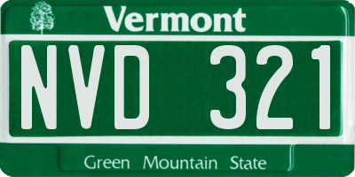 VT license plate NVD321