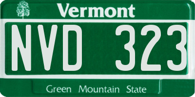 VT license plate NVD323