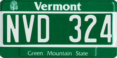 VT license plate NVD324