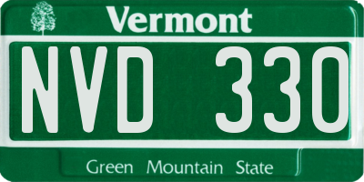 VT license plate NVD330