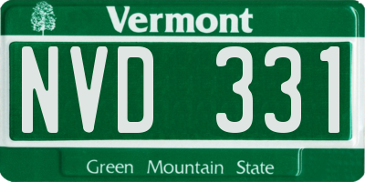 VT license plate NVD331
