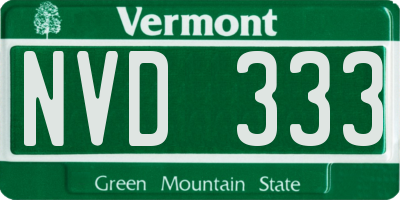 VT license plate NVD333