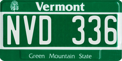 VT license plate NVD336