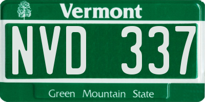 VT license plate NVD337
