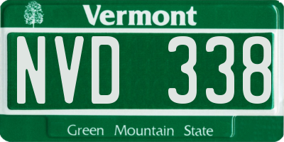VT license plate NVD338