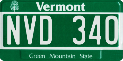 VT license plate NVD340