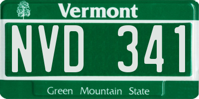 VT license plate NVD341