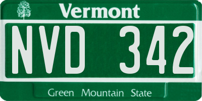 VT license plate NVD342