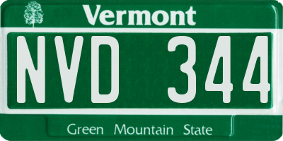 VT license plate NVD344
