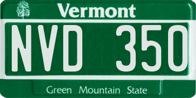 VT license plate NVD350