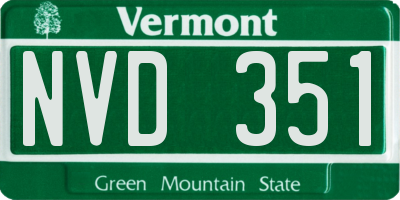 VT license plate NVD351