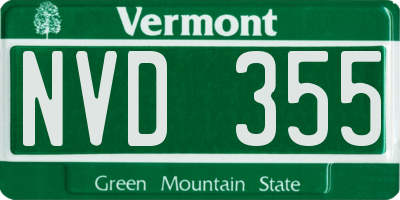 VT license plate NVD355