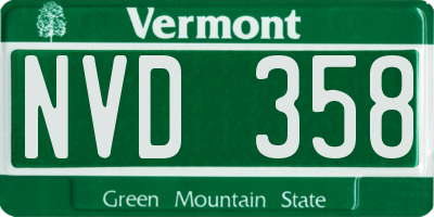 VT license plate NVD358