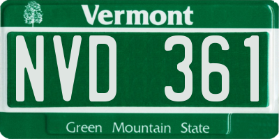 VT license plate NVD361