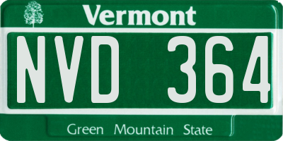 VT license plate NVD364