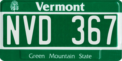 VT license plate NVD367