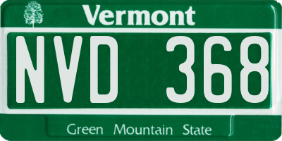 VT license plate NVD368