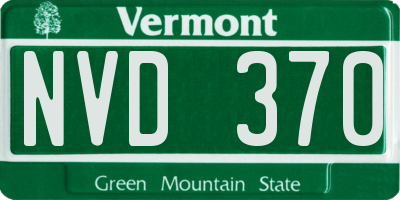 VT license plate NVD370