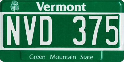 VT license plate NVD375