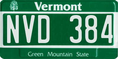 VT license plate NVD384
