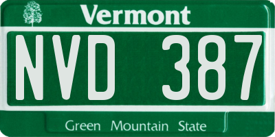 VT license plate NVD387
