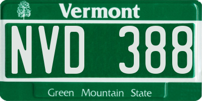 VT license plate NVD388