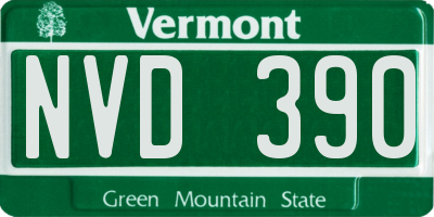 VT license plate NVD390