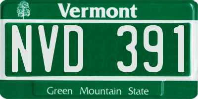 VT license plate NVD391