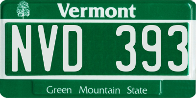 VT license plate NVD393