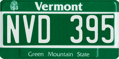 VT license plate NVD395