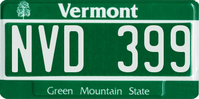 VT license plate NVD399
