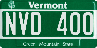 VT license plate NVD400