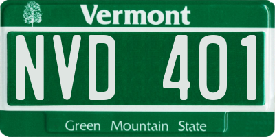 VT license plate NVD401