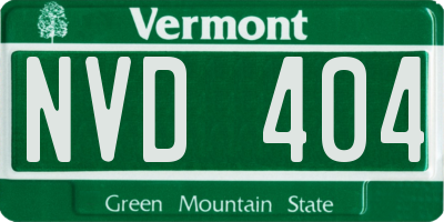 VT license plate NVD404