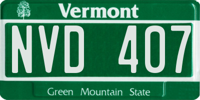 VT license plate NVD407