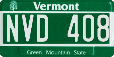 VT license plate NVD408