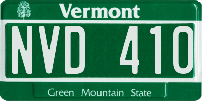 VT license plate NVD410