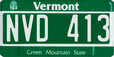 VT license plate NVD413