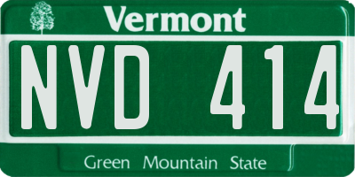 VT license plate NVD414