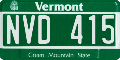 VT license plate NVD415