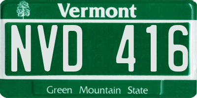 VT license plate NVD416