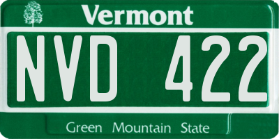 VT license plate NVD422