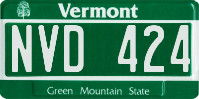 VT license plate NVD424